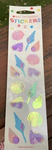 Vintage Mrs. Grossman’s Stickers Sheet Iridescent Sea Shells NEW & Sealed - Picture 1 of 4