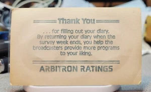 Diari di valutazione TV vintage Arbitron grazie con quarti sigillati - Foto 1 di 4