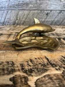 Messing Delfin fangen alle Schale Wohndeko Sammlerstück Delfine - Bild 1 von 10