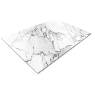 Glass Chopping Cutting Cutting Board Work Top Saver Large Marble White - Picture 1 of 6