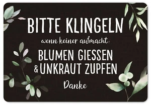 Interluxe Fußmatte 40x60 cm -Bitte klingeln Blumen giessen - lustig Spruch Deko - Bild 1 von 3