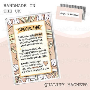 SPECIAL DAD ✳ LOVE POEM ✳ LARGE FRIDGE MAGNET ✳ SENTIMENTAL FATHERS DAY GIFT - Picture 1 of 1
