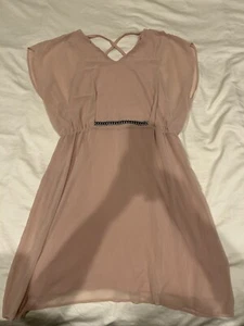 Design History Pale Pink Dress Elasticized Waist Embellished Lined Size Large - Picture 1 of 5