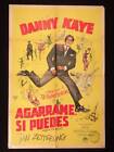KNOCK ON WOOD (1954) * DANNY KAYE * MAI ZETTERLING * 1ère AFFICHE DE FILM ARGENTINE