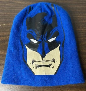 Vintage DC Batman Beanie Hat Blue And Black  Bruce Wayne RARE! - Picture 1 of 4