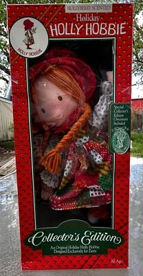 Vtg 1980s Zayre Holiday Holly Hobbie Collectors Edition Doll w Ornament and Box - Image 1 of 4