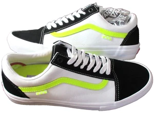 Vans Men's Skate Old Skool Neon True White Yellow Canvas Suede shoes Size 11.5 - Picture 1 of 5