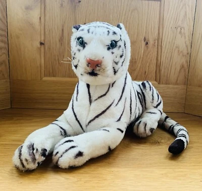 Snow Tiger White  Plush Soft Toy Realistic Well Made Collectible 14” Gift - Image 1 of 4