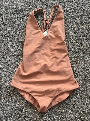 Mikoh swimwear Ipanema one piece $228 light pink xs strappy back deep v - Image 1 of 4