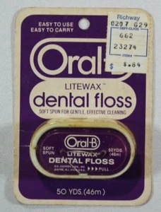 Vintage Oral B Litewax Dental Floss Soft Spun 50 Yds New in Box - Picture 1 of 5