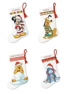 Dimensions Cross Stitch Kit - Mickey, Pluto, Winnie The Pooh, Eeyore Stocking - Picture 1 of 5