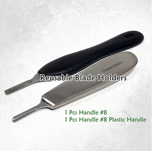 2 Pcs Scalpel Handles #8 Medical Surgical Post Mortem Instruments w/ Wide Handle - Picture 1 of 3