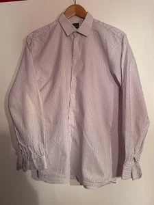 Ike Behar Size 18 boy's dress shirt, white with lavender/purple stripes - Picture 1 of 3