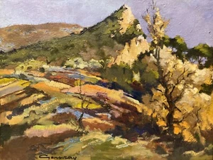 1950s French Impressionist Impasto Oil on Board - Mont Ventoux, Provence, France - Picture 1 of 6