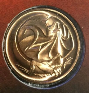1989 Australian two cent 2c coin - Frilled Neck Lizard - UNC from mint set - Foto 1 di 2