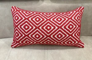 Lumbar Pillow Cover Rectangular Cushion Cover Red Decorative Throw Pillow Cover - Picture 1 of 10