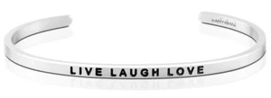 💮  Mantraband LIVE LAUGH LOVE Stainless Steel Silver Finish - Picture 1 of 4