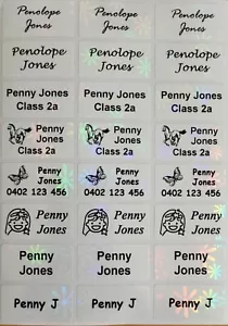 96+36 FREE Pearl White Flower Personalised Name Label - Med (30*15mm) Dishwashe - Picture 1 of 4