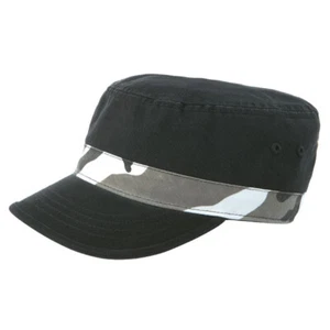 GORRA MILITAR DE SARGA LAVADA CON ENZIMAS - Negra - Imagen 1 de 1