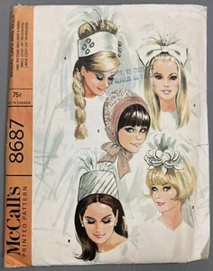#8687  McCALLS 1967 VINTAGE BRIDAL CAPS AND VEILS PATTERN COMPLETE AND UNCUT - Picture 1 of 2