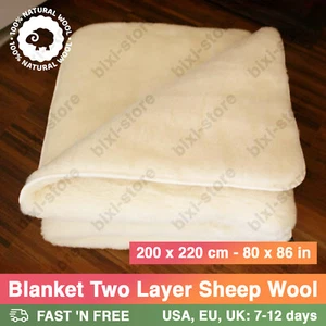 Wool Blanket Wool Double Layer Duvet Sheep Merino Comforter 200x220cm - 80x86in - Picture 1 of 7