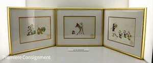 3 Limited Edition Disney Serigraphs Animation Cels Mickey, Pluto, Bambi, Donald - Picture 1 of 12
