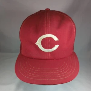 Vintage Cincinnati Reds MLB Snapback Mesh Trucker Hat 80s Annco Red Large - Picture 1 of 7