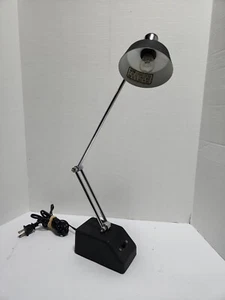 Vintage Black Chrome Transformer Powered Adjustable Desk Lamp Light Works - Picture 1 of 8