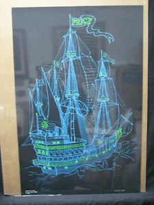 PEACE SHIP BLACK LIGHT VINTAGE POSTER 1971 CNG1688 - Picture 1 of 5