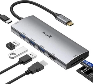 7 In 1 USB-C Hub 4k HDMI Output Memory Card Reader - Picture 1 of 8