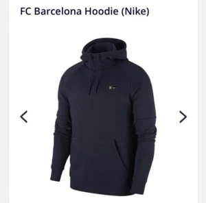 Nike FC Barcelona Kangaroo Hoodie Dark Blue Size Small CV3111-475 - Picture 1 of 2