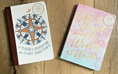 TWO BLANK LINED TRAVEL JOURNALS - Image 1 of 4