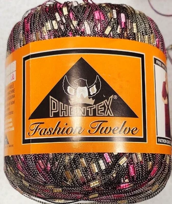 Lot of 2 Phentex Fashion Twelve Yarn Balls Ladder/Ribbon Pink Black Lot - Image 1 of 4