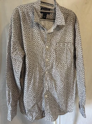 American Rag Masculino Manga Longa Causal XL Multicolorido Vermelho/Azul Flores - Imagem 1 de 4