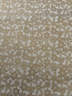 Lindo tecido de algodão dourado e creme 3 jardas - Imagem 1 de 3