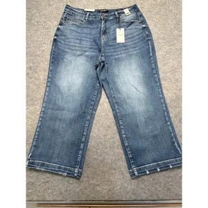 Women’s Judy Blue High Waisted Wide Leg Size 18W Blue Jeans NWT - Picture 1 of 5