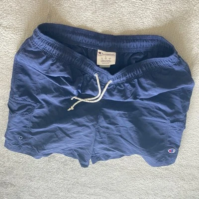 Pantalones cortos de natación Champion de nailon con cordón azul talla grande playa Foto 1 de 4