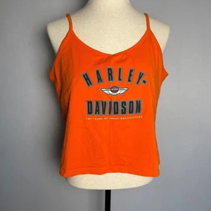 Harley-Davidson Vintage Y2K Damen Crop Tank XL 100th Anniversary Logo Biker - Bild 1 von 12