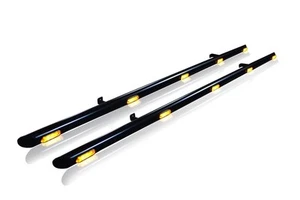 Black Side Bars + Amber LEDs With Down Lights For Volkswagen Caddy 2010 - 2015 - Picture 1 of 6