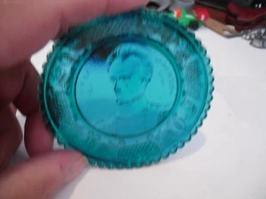 Plato de taza de vidrio President Andrew Jackson patriótico de colección Pairpoint - Imagen 1 de 4