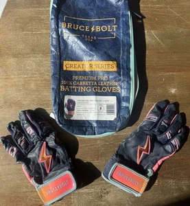 Guantes de Bateo Bruce Bolt Serie Bader Bebé Azul Juvenil Puño Corto Mediano - Imagen 1 de 9