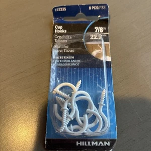 Cup Hooks, #122235, 8 Pcs, 7/8 Inch - NEW - Picture 1 of 3