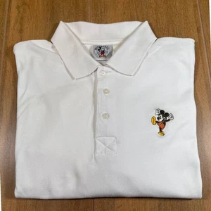 Polo bianca Topolino & Co. vintage Disney grafica ricamata taglia med - Foto 1 di 7