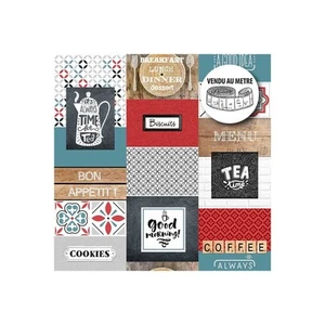 Toile cirée au mètre - Largeur 140 cm - Theine, ambiance bistrot - Multicolore - Picture 1 of 1