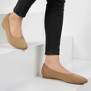 Vivaia Aria 5 Flats Women's Size 41 Beige Knit Pointed Toe Eco Slip On Shoes - Picture 1 of 10