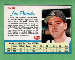 1962 Post #96 Leo Posada A's EX/NM - Picture 1 of 6