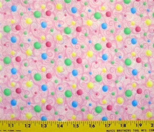 5/6 Yard Timeless Treasures A child's Prayer Balloon Swirl Pink Cotton Flannel - Image 1 of 1