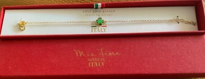 "Brazalete Mia Fiore Italia Diadema Oro 18K Plata de Ley Talla 6.5""+1""NUEVO EN CAJA" Foto 1 de 3