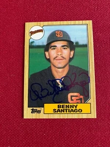 1987, Benito Santiago, "Autographed" (JSA) TOPPS "Rookie" Card (Vintage) Padres - Picture 1 of 2