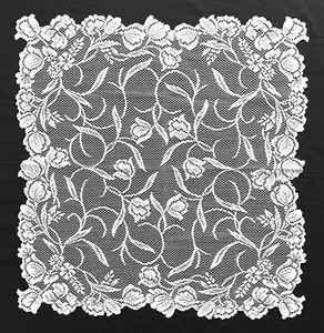 Tulips White Lace Table Topper Tablecloth 30" x 30" Livingroom Bedroom Kitchen - Bild 1 von 4